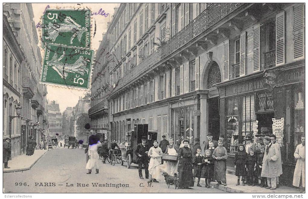 Paris      75008      Rue De Washington   Papeterie Et Vente De Cartes Postales  ( Voir Scan ) - District 08