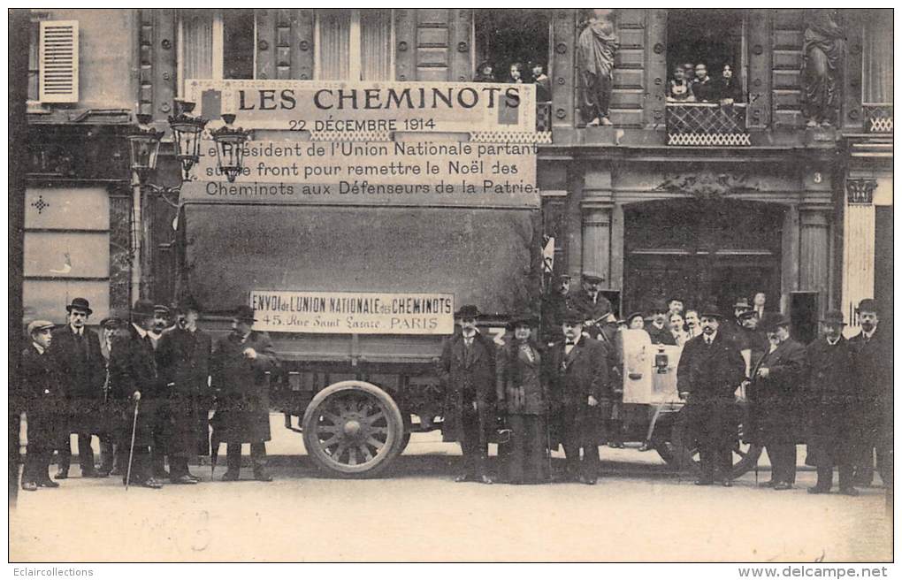 Paris      75008        45  Rue St Lazare Union Nationale Des Cheminots (Noel) Camion Berliet (voir Scan) - Paris (08)