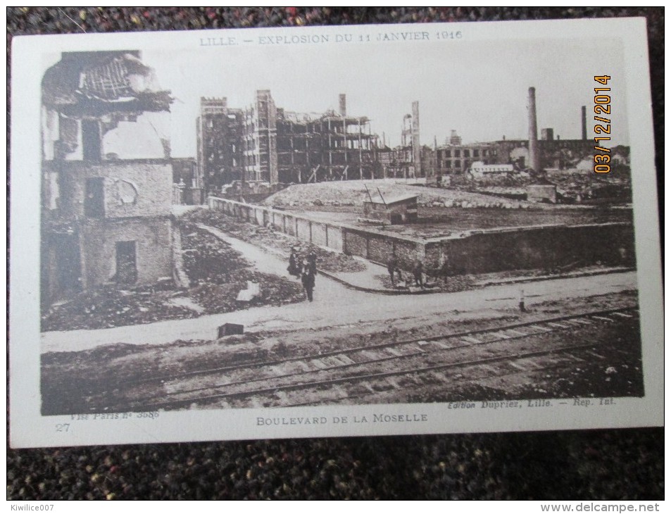 59 LILLE BOULEVARD DE La Moselle    Explosion Du   11 Janvier 1916 - Lille
