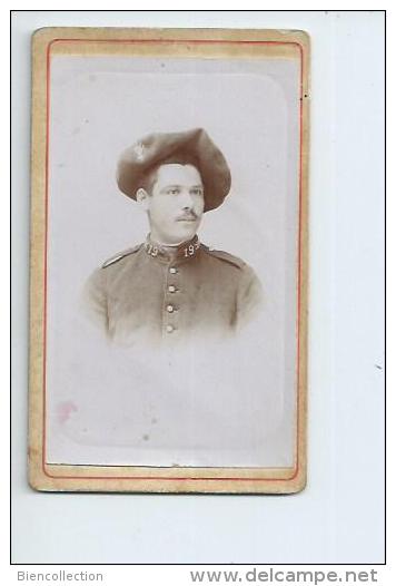 Militaria Chasseur Alpin, Photo Gustave Henri à Nice ;format 10cm X 6cm: - Persone Anonimi