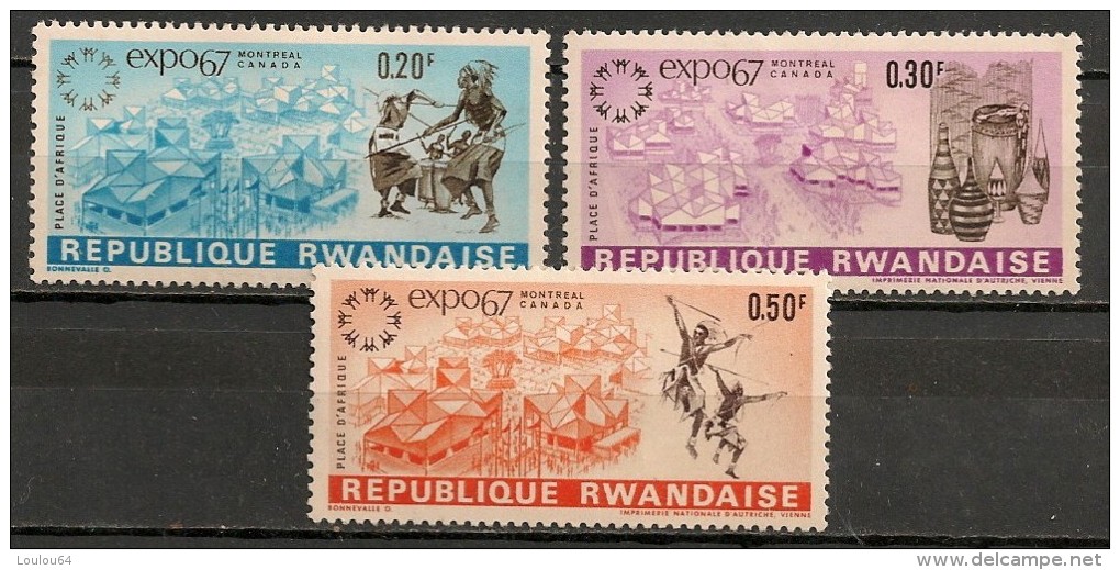 Timbres - Afrique - Rwanda - 1967- Lot De 3 Timbres - - Ungebraucht