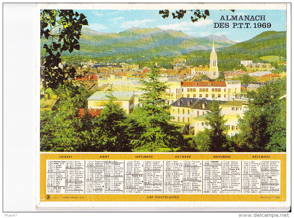 Almanach Des PTT 1969, MARSEILLE, Le Vieux Port, Pêcheurs Et Leurs Filets / GAP (05), Vue De La Ville  OBERTHUR - Big : 1961-70