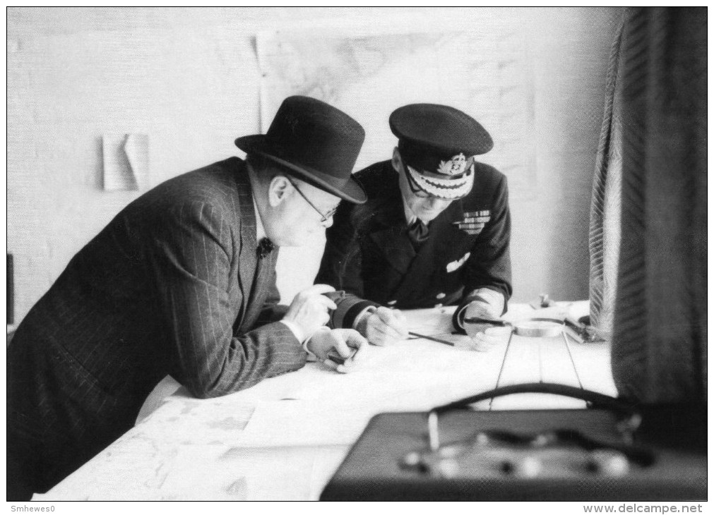 Postcard - Prime Minister Winston Churchill & Vice Admiral Sir Bertram Ramsey. KA-17024 - People