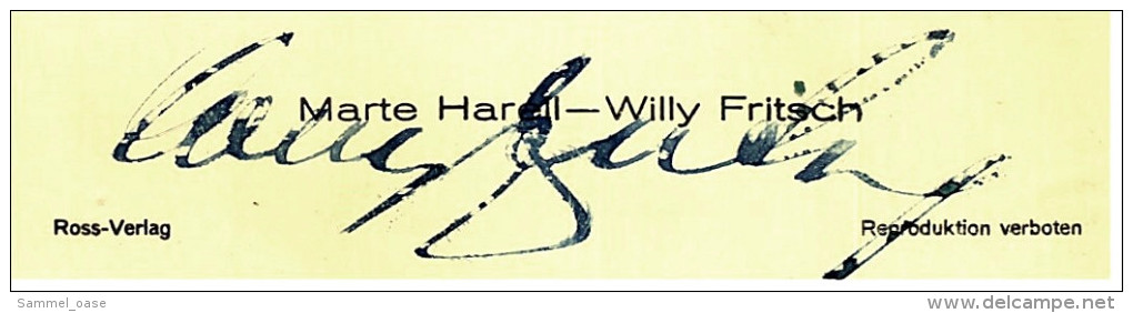 Autogramm  Willy Fritsch  Handsigniert  -  Mit Marte Harell  -  Schauspieler Foto Ross Verlag Nr. 3305/1 Von Ca.1940 - Autographes