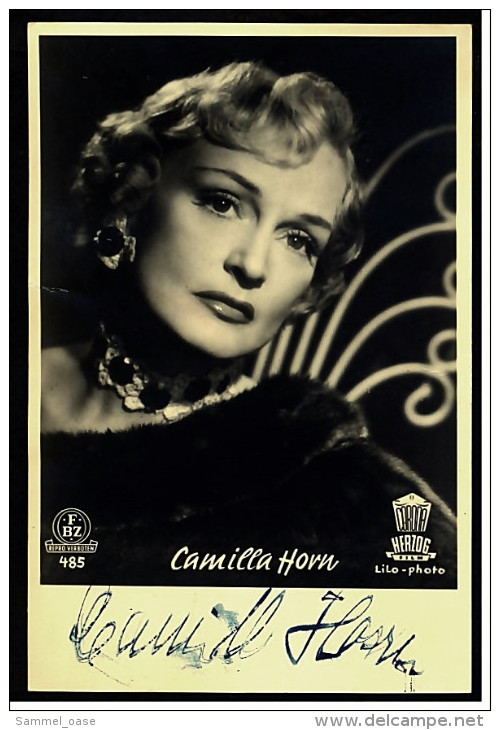 Autogramm  Camilla Horn  Handsigniert  -  Portrait  -  Schauspieler Foto Von Lilo-Photo - Ca.1940 - Autographes