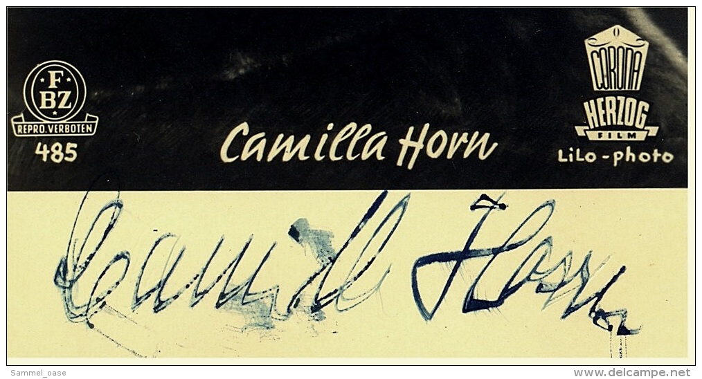 Autogramm  Camilla Horn  Handsigniert  -  Portrait  -  Schauspieler Foto Von Lilo-Photo - Ca.1940 - Autographs