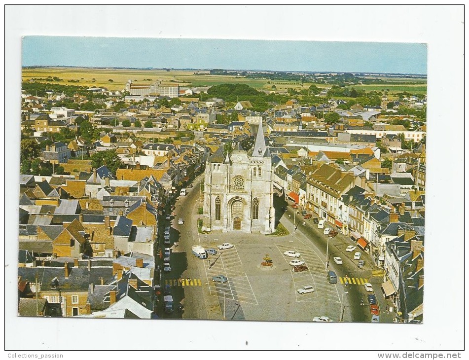 Cp , 27 , LE NEUBOURG , Vue Générale Aerienne , Au Centre , L'église  , Voyagée1979 , Ed : Artaud , 203 - Le Neubourg