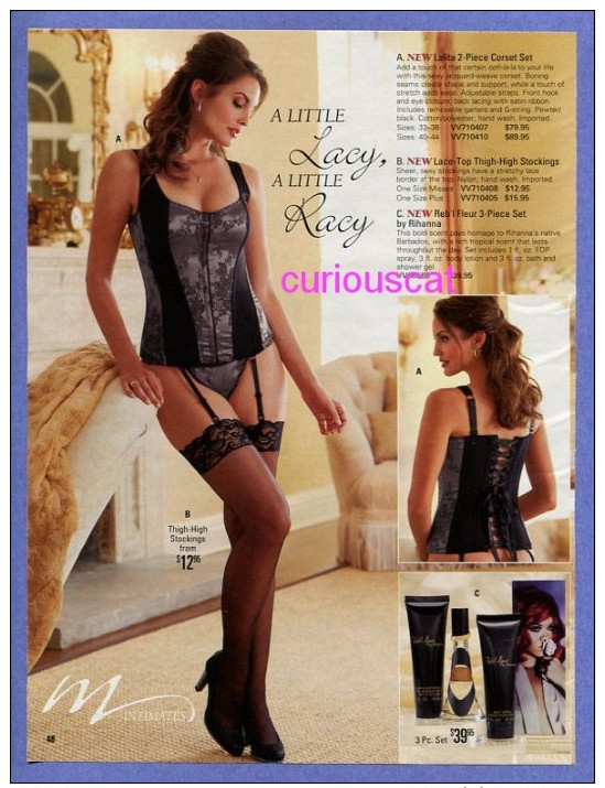 PUBLICITES USA RECLAME ADVERTISEMENT REKLAME WERBUNG PUBBLICITI PUBLICIDAD For LINGERIE LACY CORSET SET And STOCKINGS - Werbung