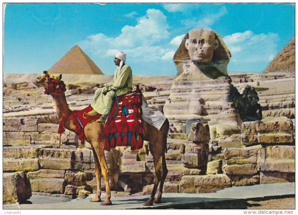 CAIRO:THE GREAT SPHINX OF GIZA AND MIKERINOS PYRAMID,POSTCARD FOR COLLECTION,RARE,EGYPT - Sphinx
