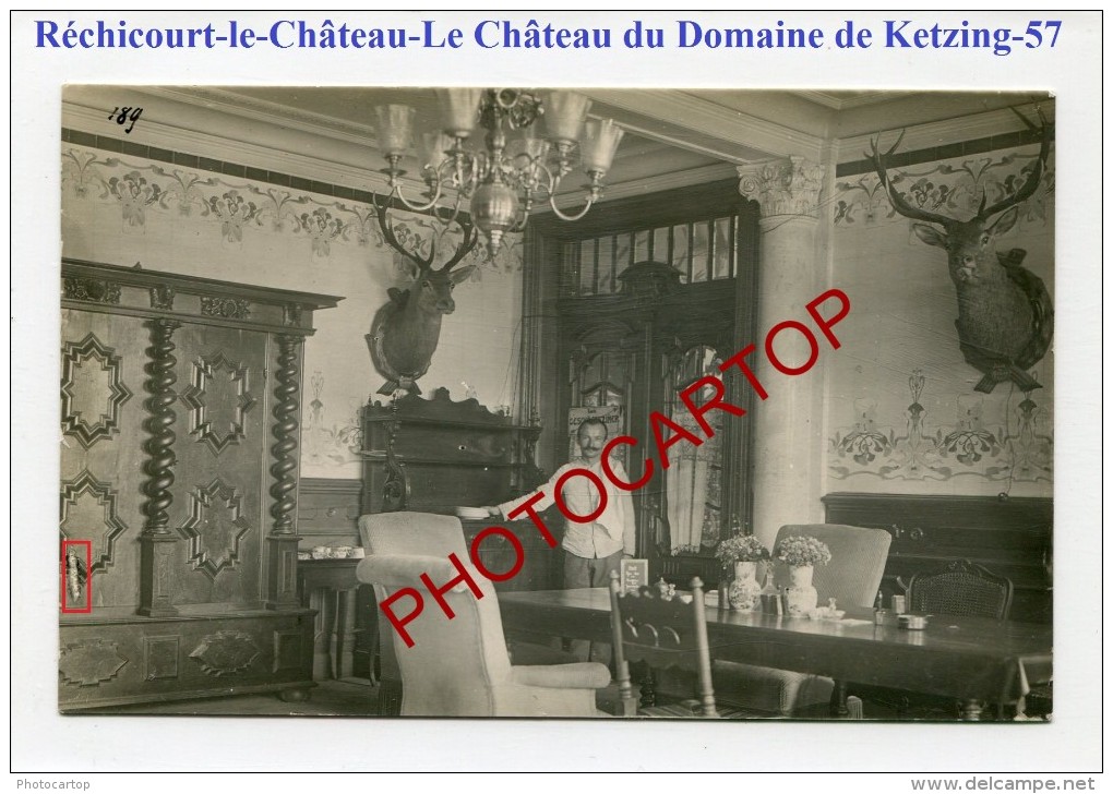 RECHICOURT Le CHATEAU-Lazarett 4-Interieur Chateau Domaine KETZING-Carte Photo Allemande-Guerre 14-18-1WK-France-57- - Rechicourt Le Chateau