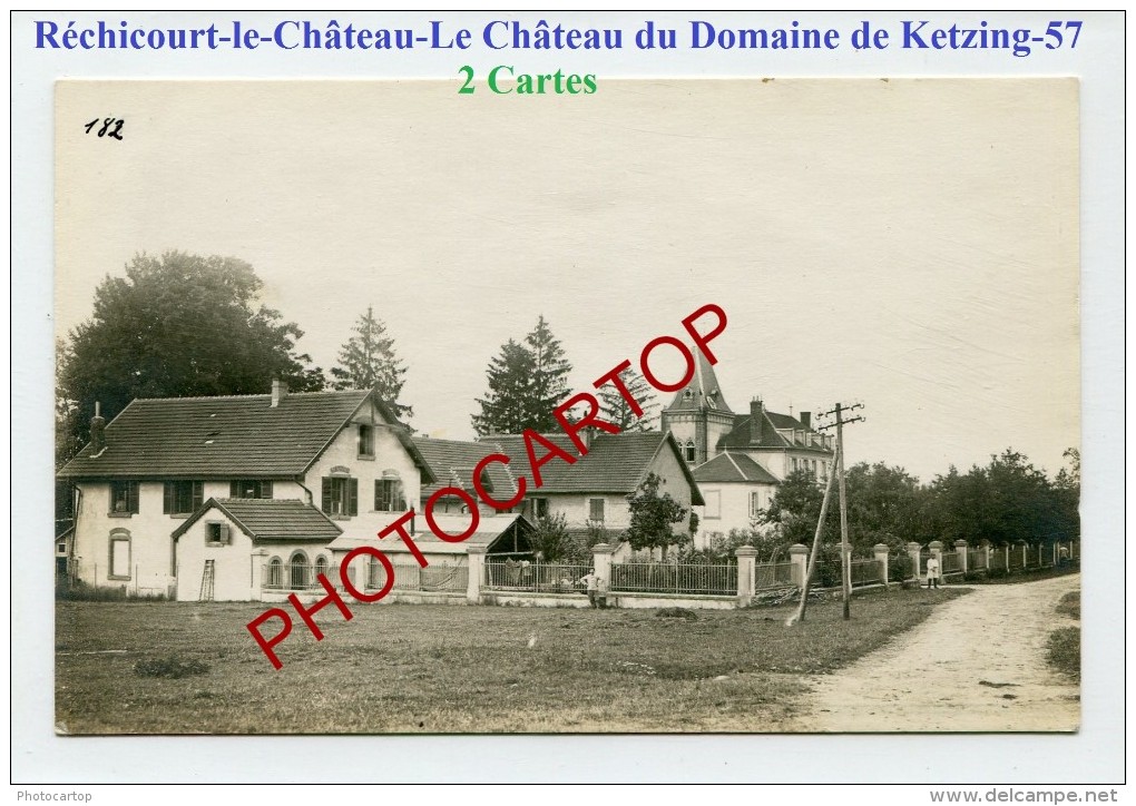 RECHICOURT Le CHATEAU-Lazarett 4-Chateau Domaine KETZING-2xCartes Photos Allemandes-Guerre 14-18-1WK-France-57- - Rechicourt Le Chateau