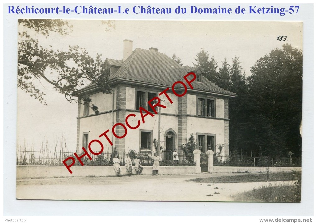 RECHICOURT Le CHATEAU-Lazarett 4-Chateau Domaine KETZING-2xCartes Photos Allemandes-Guerre 14-18-1WK-France-57- - Rechicourt Le Chateau