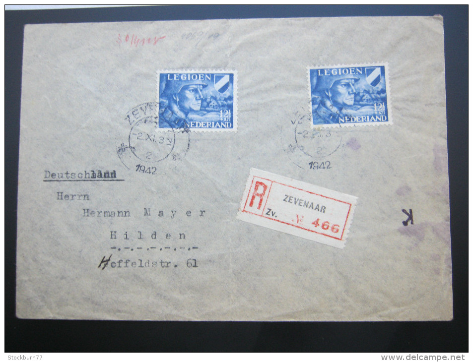 1942, Legioen , Registered Letter , Zensuur - Brieven En Documenten