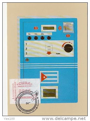 MACHINE STAMPS, CM, MAXICARD, CARTES MAXIMUM, 1984, CUBA - Cartes-maximum