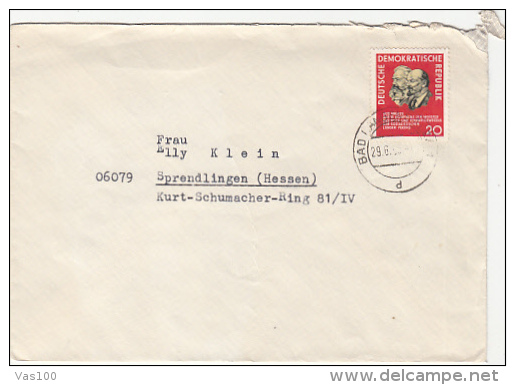 LENIN, KARL MARX, STAMP ON COVER, 1965, GERMANY - Brieven En Documenten