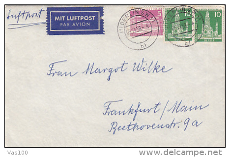 BERLIN ARCHITECTURE, CHURCH, STAMP ON COVER, 1958, GERMANY - Briefe U. Dokumente
