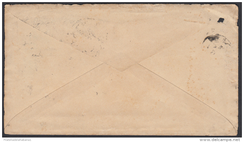 PREFI-249. CUBA SPAIN ESPAÑA. MARITIME MAIL. CARTA NEW YORK A LA HABANA. S/F. TASADA &ldquo;3&rdquo; Rs. NEGRO. - Voorfilatelie