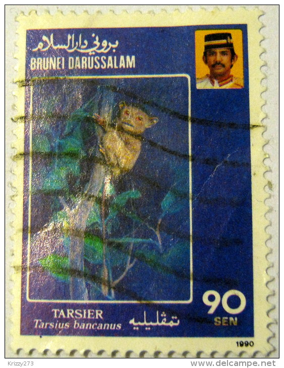 Brunei 1990 Endangered Species - Western Tarsier 90sen - Used - Brunei (1984-...)