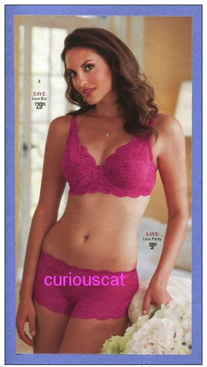 PUBLICITES USA RECLAME ADVERTISEMENT REKLAME WERBUNG PUBBLICITI PUBLICIDAD For LINGERIE LACE BRA And LACE PANTY - Publicités