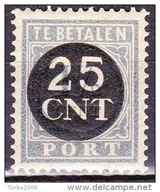 1923 Strafportzegels Der Uitgifte 1912-20 Overdrukt In Zwart 25 Cent / 1½ Cent (46) Ongestempeld NVPH 63 - Strafportzegels