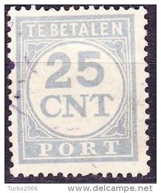 1921-38 Strafportzegels Cijfer En Waarde Blauw 25 Cent NVPH P 77 - Strafportzegels