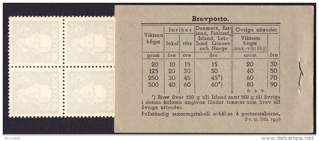 Sweden BK H036 CC R** 1938 Gustav V 80v C254a - 1904-50