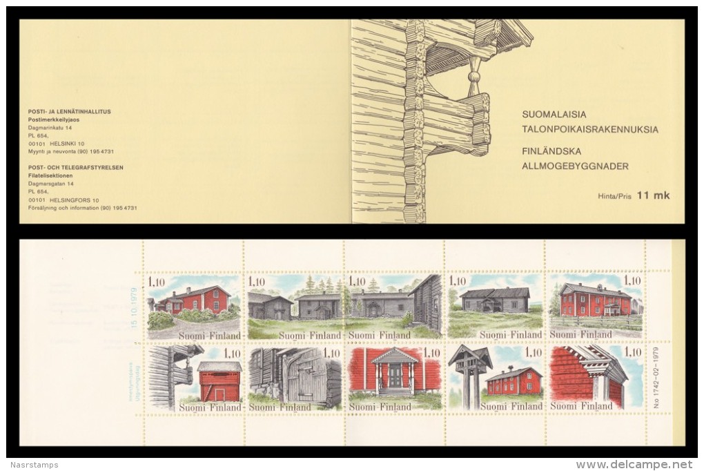 Finland - 1979 - ( Farm Houses, First Row ) - Booklet Pane Of 10 - MNH (**) - Ungebraucht