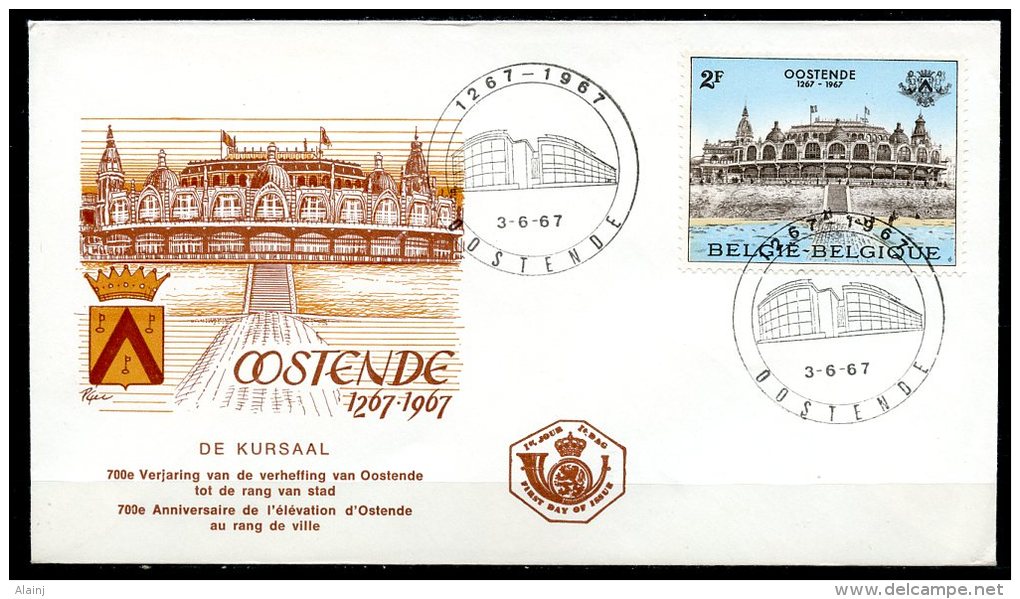 BE   FDC  1418   ---   Oostende - 1961-1970