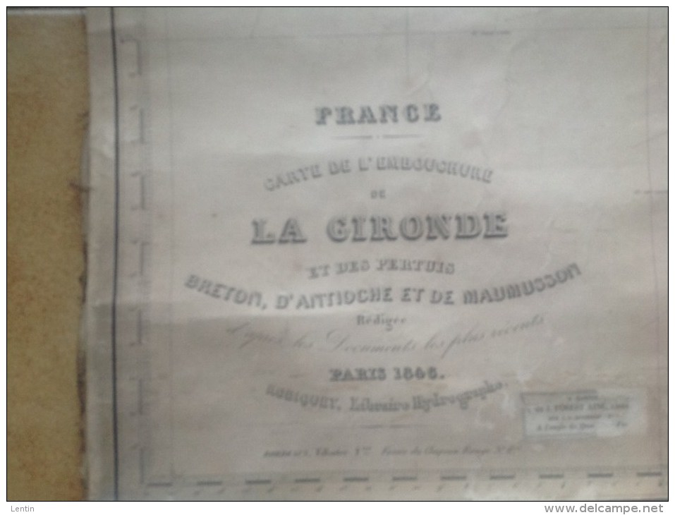 Carte Marine - Embouchure De La Gironde Et Des Perthuis - 1946 - Breton, D´Antioche Et De Maumusson - Cartes Marines