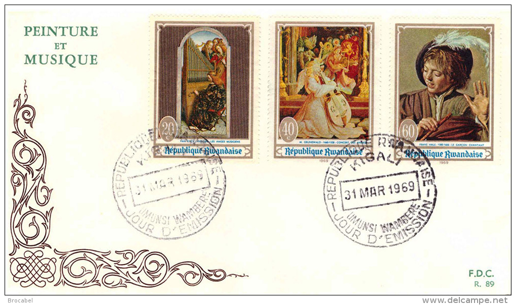 Rwanda 0295/300 PA 006/7 BL 17/18(o) FDC  Peinture Et Musique !!!! - 1962-1969