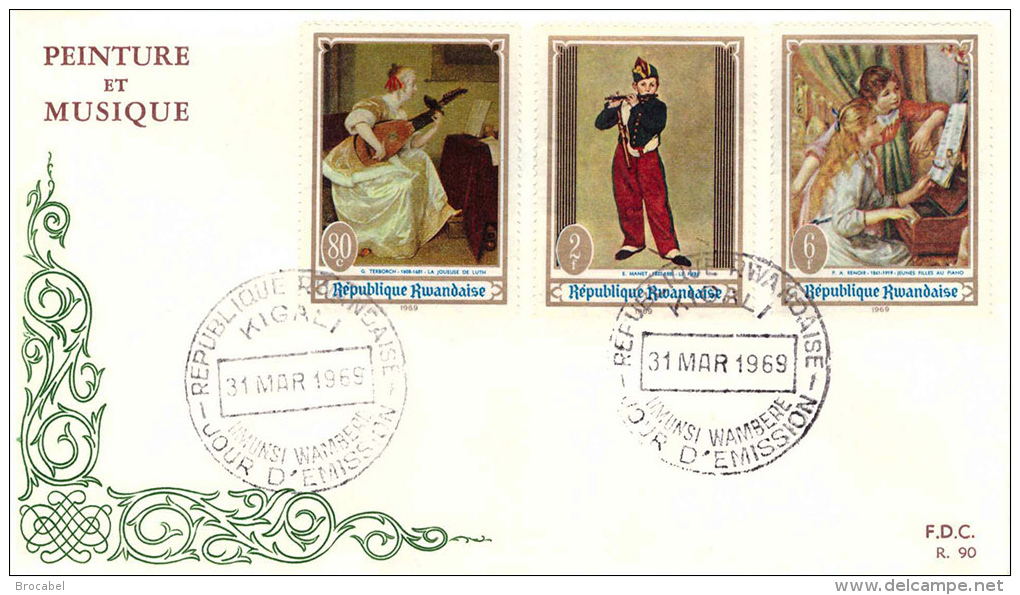 Rwanda 0295/300 PA 006/7 BL 17/18(o) FDC  Peinture Et Musique !!!! - 1962-1969