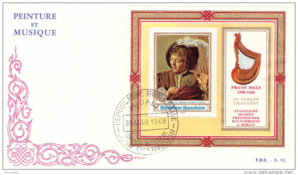 Rwanda 0295/300 PA 006/7 BL 17/18(o) FDC  Peinture Et Musique !!!! - 1962-1969