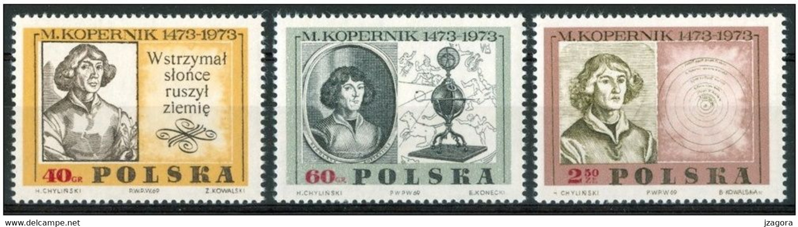 ASTRONOMY ASTRONOMIE ASTRONOMIA SPACE COPERNICUS KOPERNIK  POLAND 1969 MNH MI 1925 - 1927 - Sterrenkunde