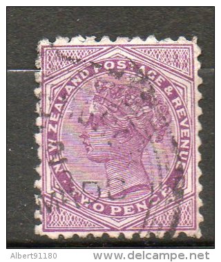 N ZELANDE Victoria 2p Violet 1882 N°61 - Oblitérés