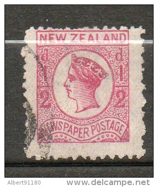 N ZELANDE Victoria 1/2p Rose 1873 N°38 - Oblitérés