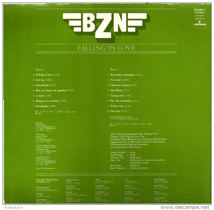 * LP *  BZN - FALLING IN LOVE (Holland 1984 EX-!!!) - Disco, Pop