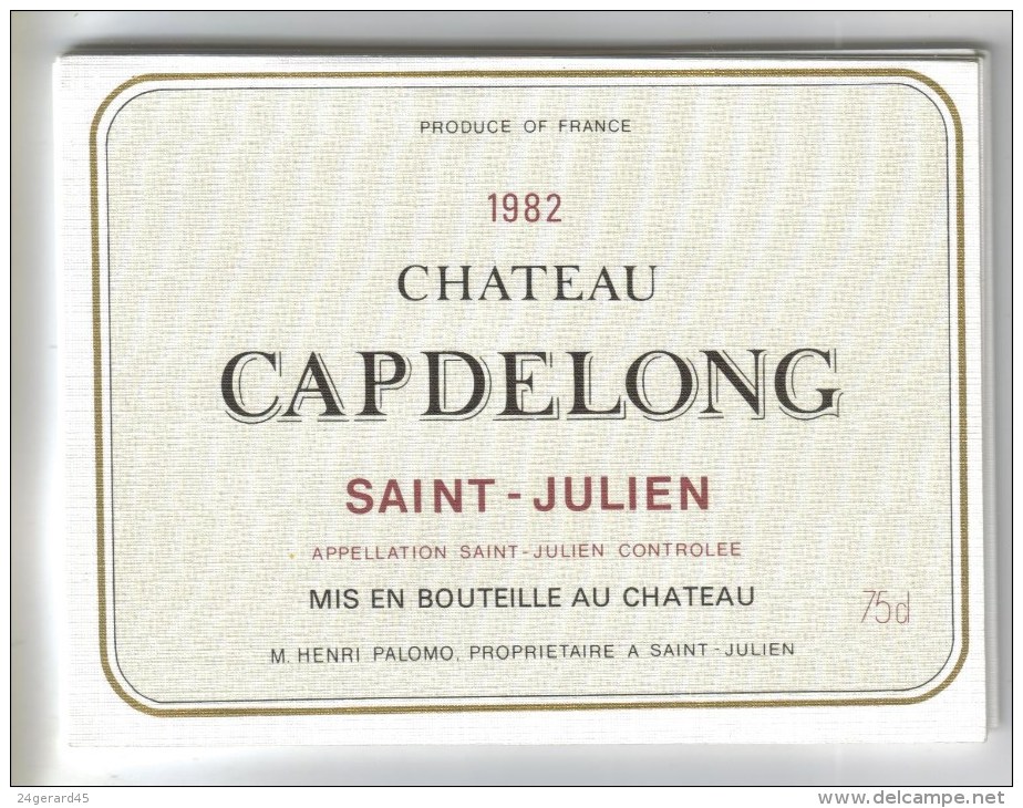 LOT 3 ETIQUETTES BOUTEILLE VIN - St Julien "Chat. Capdelong"83 Et "Chat. Cavignac"2010, Médoc "Chateau Queyzans" 92 - Lots & Sammlungen