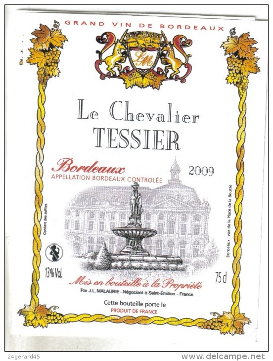 LOT 3 ETIQUETTES BOUTEILLE VIN - St Julien "Chat. Capdelong"83 Bx "Ch. Tessier"2009, Médoc "Chateau Queyzans" 92 - Collections & Sets