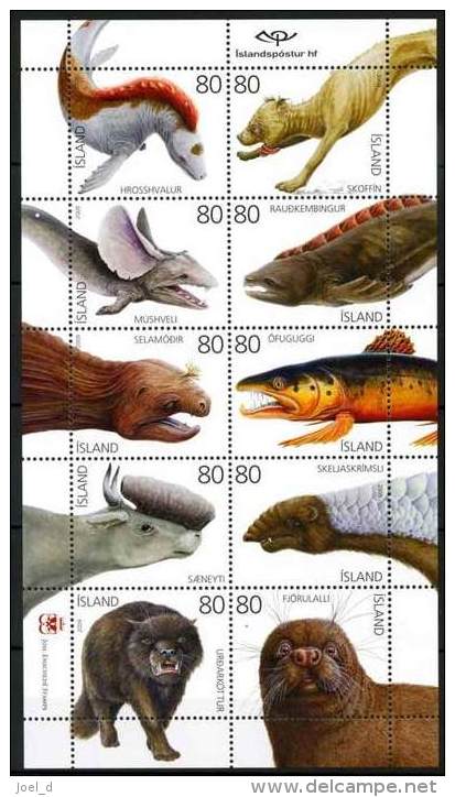 2009 Island Minisheet Legendary Creatures Of Folktales MNH Perfect Islanda Iceland Animali Mitologici - Blocks & Sheetlets