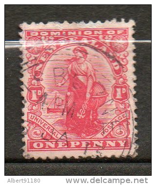 N ZELANDE  1p Rouge Carminé 1903-08 N°113 - Oblitérés