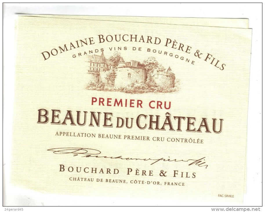 LOT 3 ETIQUETTES BOUTEILLE VIN - Bourgogne Meursault Et Gzvrey Chambertin, Beaune 1er Cru Beaune Du Chateau - Collections & Sets
