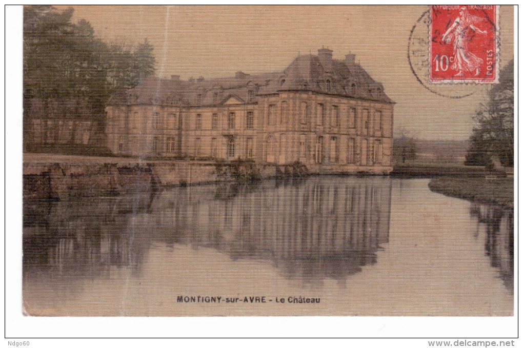 Montigny Sur Avre - Le Château (carte Toilée) - Montigny-sur-Avre