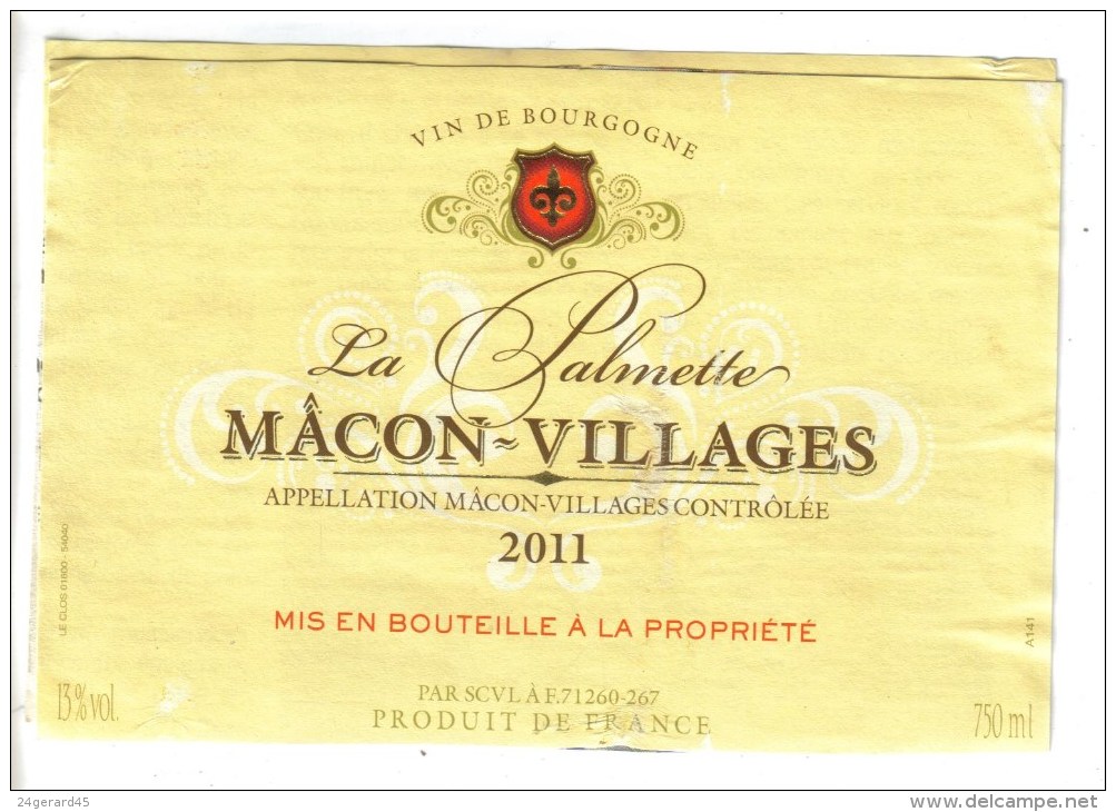 LOT 3 ETIQUETTES BOUTEILLE VIN - Bourgogne "La Calmette" Macon Village,  Pommard P. Mure, Pommard Bouchard - Collections & Sets