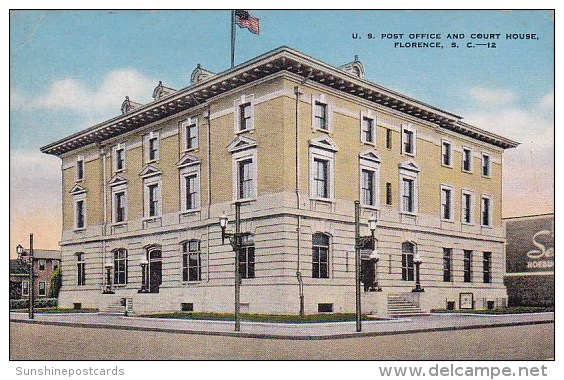 U S Post Office And Court House Florence South Carolina 1944 - Florence