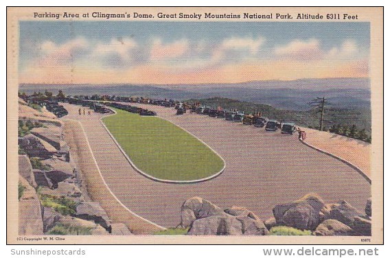 Parking Area At Clingman's Dome Great Smoky Mountains National Park Altitude 6311 Feet 1950 - Smokey Mountains