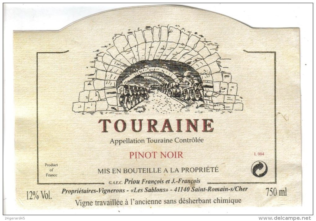 LOT 3 ETIQUETTES BOUTEILLE VIN - Touraine Priou Cabernet Et Pinot Noir, Médoc "Chat. Queyzans"92 - Collections & Sets