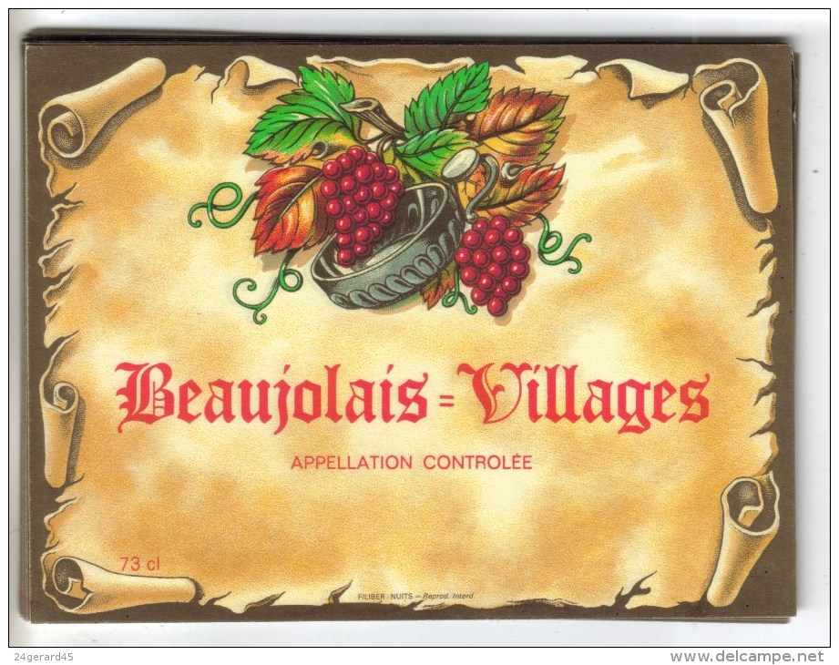 LOT 3 ETIQUETTES BOUTEILLE VIN - Beaujolais B. Carron, Beaujolais Village,  Blanc De Blanc - Collections & Sets
