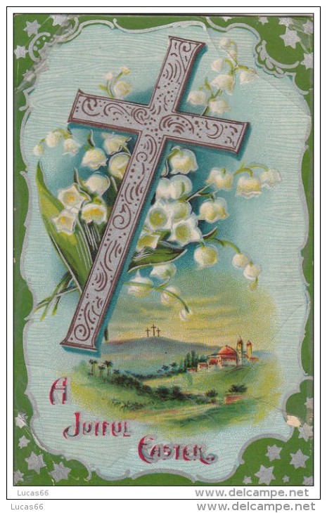 C1900 A JOYFUL EASTER - BRITISH POSTCARD - Easter