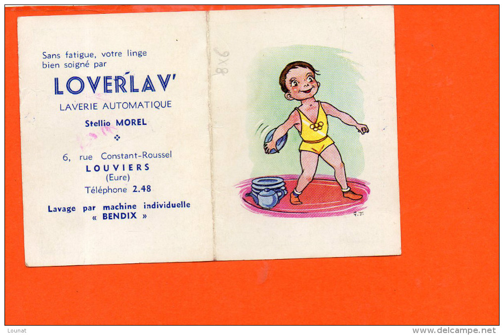 Petit Calendrier - 1965 - LOUVIERS - Publicité LOVERLAV Rue Constant Roussel - Stellio Morel - Petit Format : 1961-70