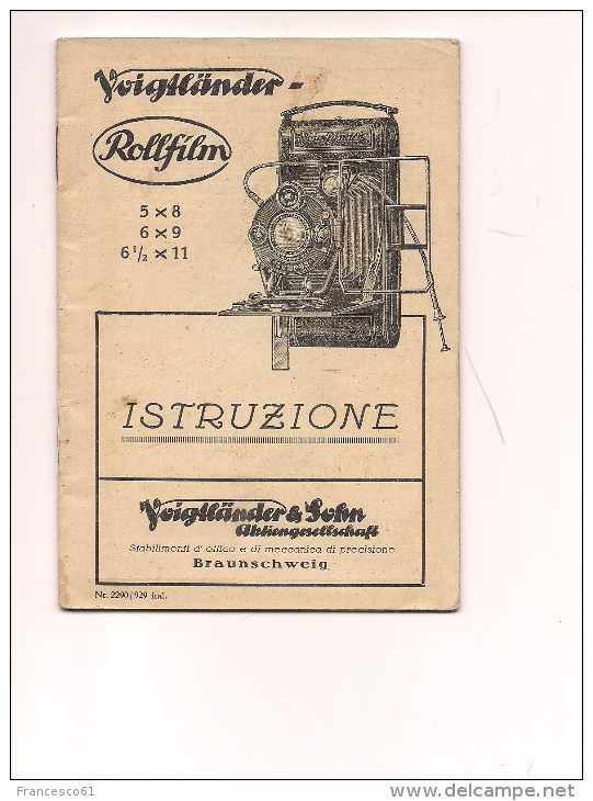 $3-4038 Fotografia Istruzioni VOIGHTLANDER 24 Pagine Illustrazioni. - Materiale & Accessori